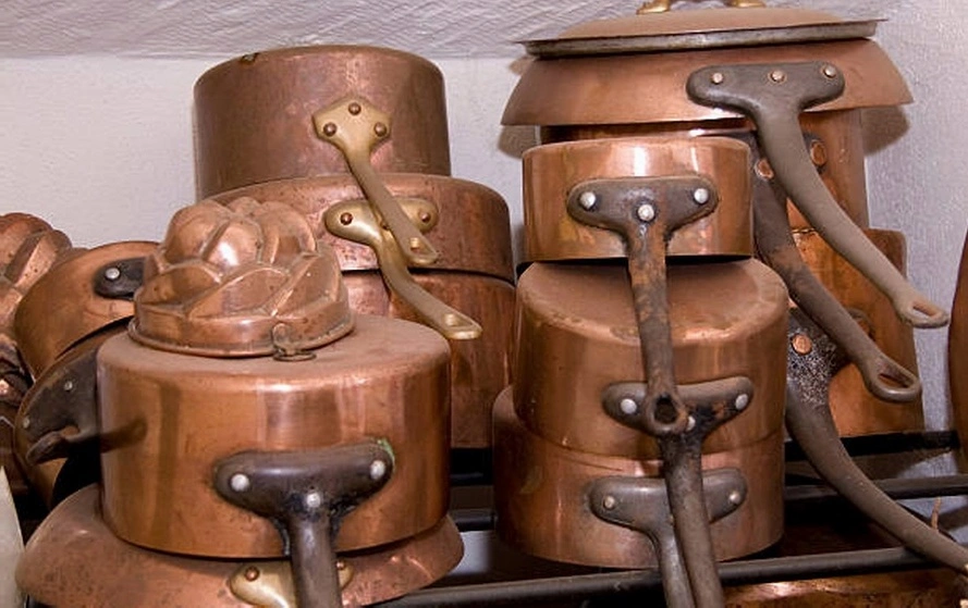 antique copper pots collection